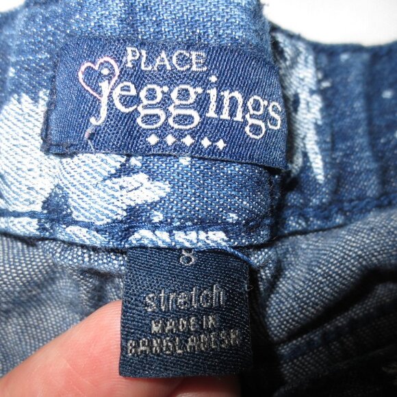 🎉5 For $15🎉 Girl's denim jeggings w flowers SIZE 8 - Picture 2 of 10